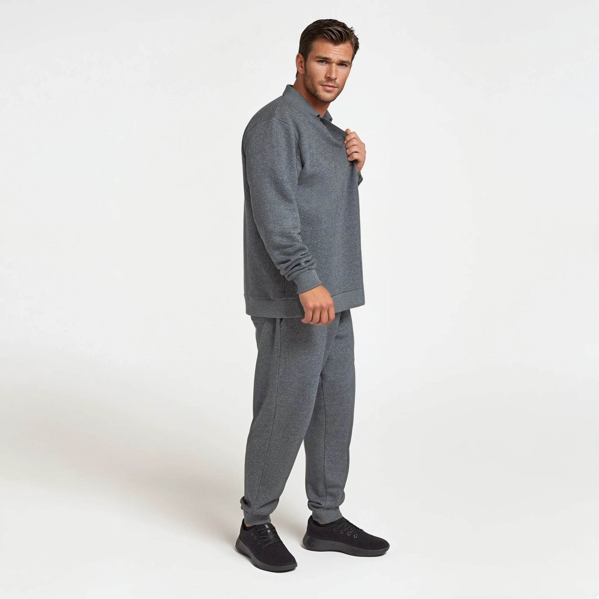 Men's Merino Blend Sweatshirt - Natural Grey Heather - Image 2